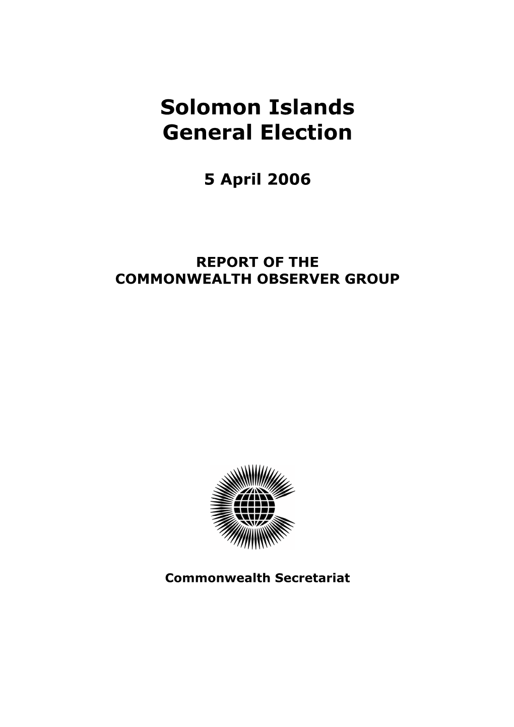 Solomon Islands General Election