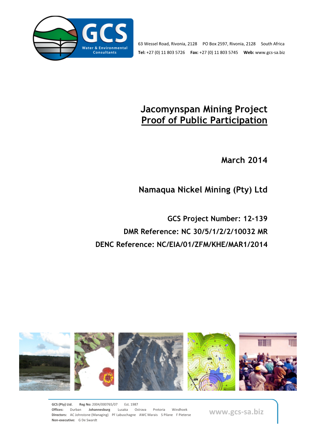 Jacomynspan Mining Project Proof of Public Participation
