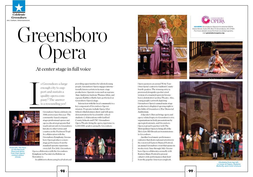 Greensboro Opera Is Located at 200 N