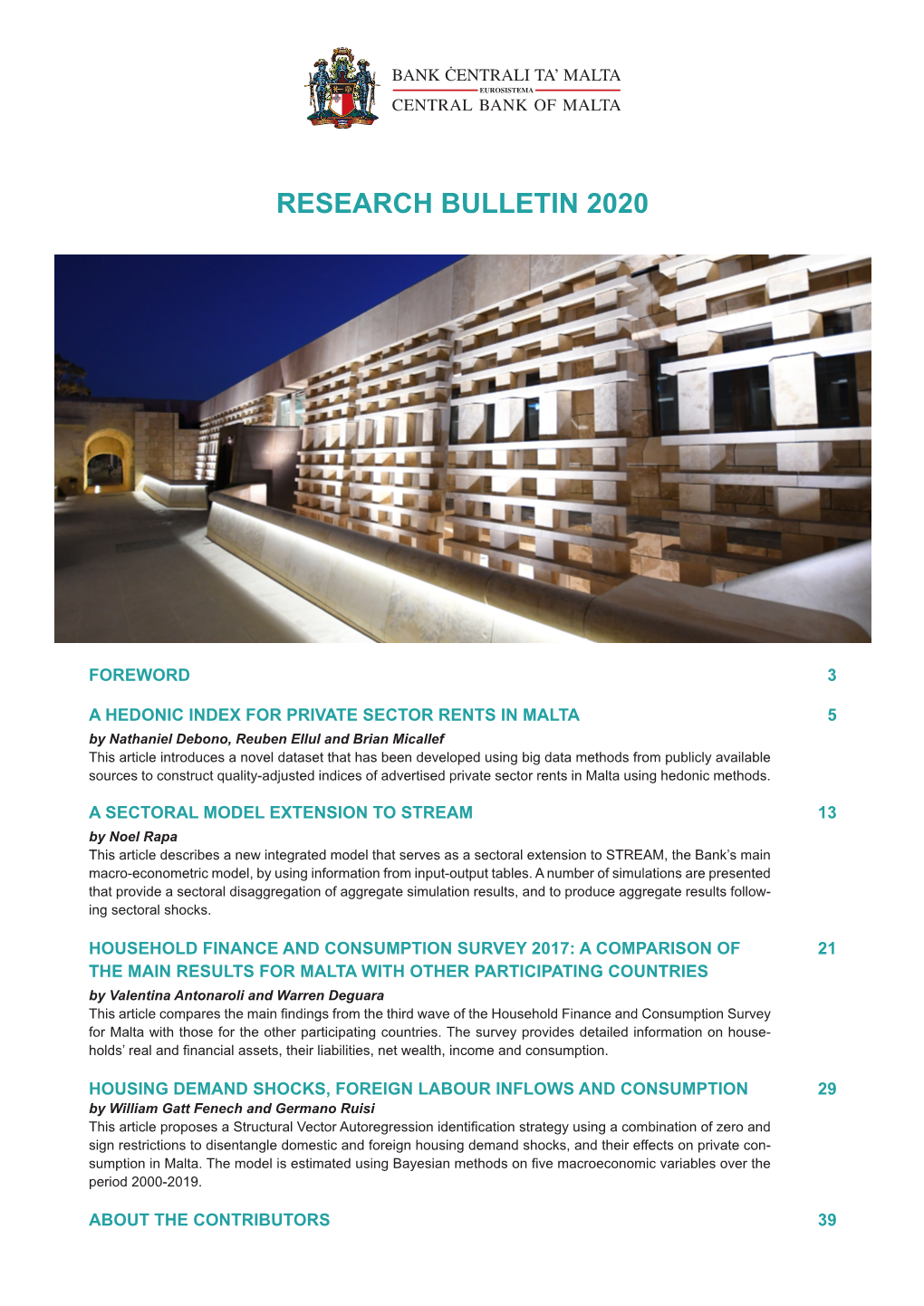 Research Bulletin 2020