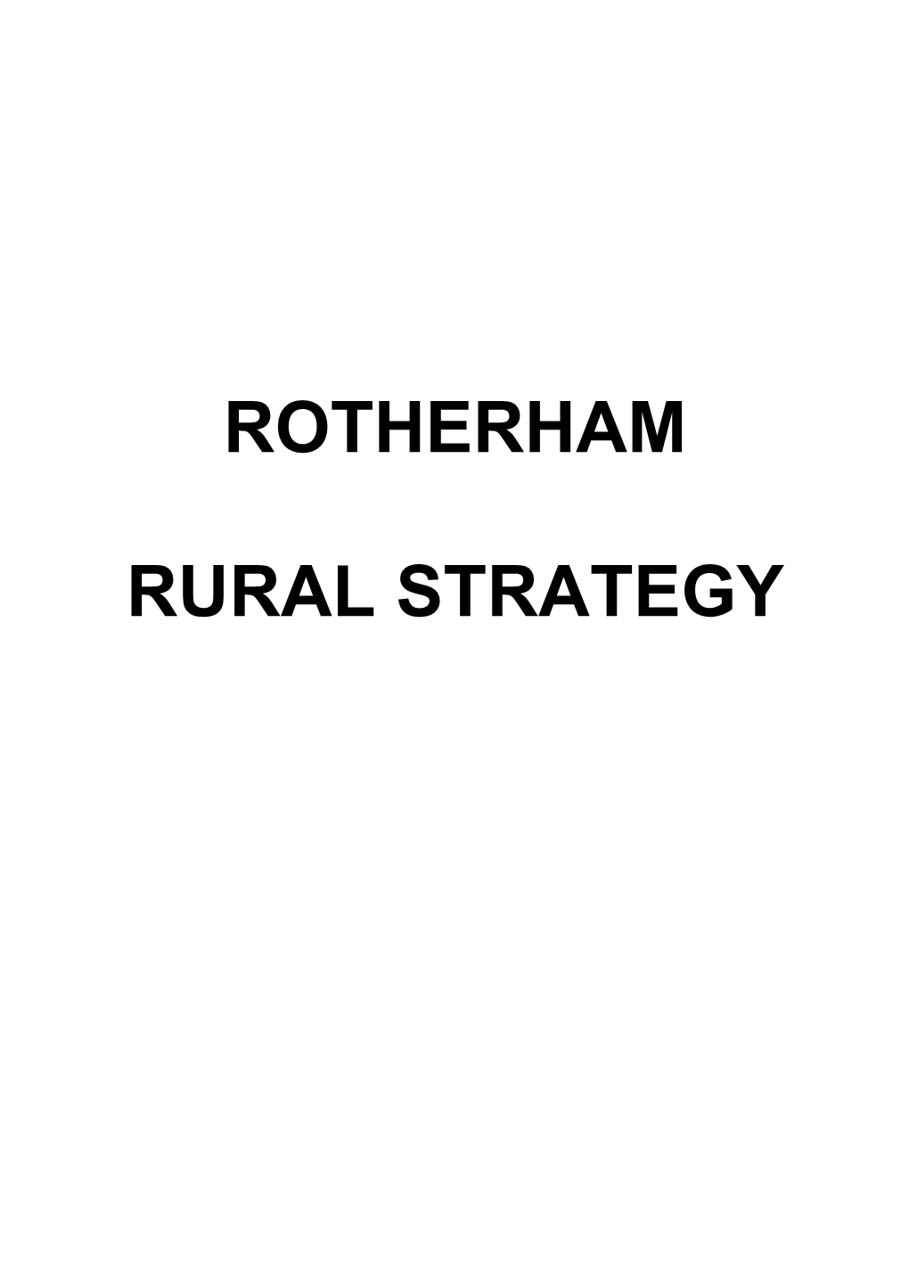 Rotherham Rural Strategy