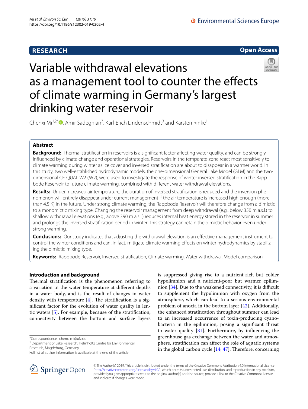 Variable Withdrawal Elevations As a Management Tool to Counter The