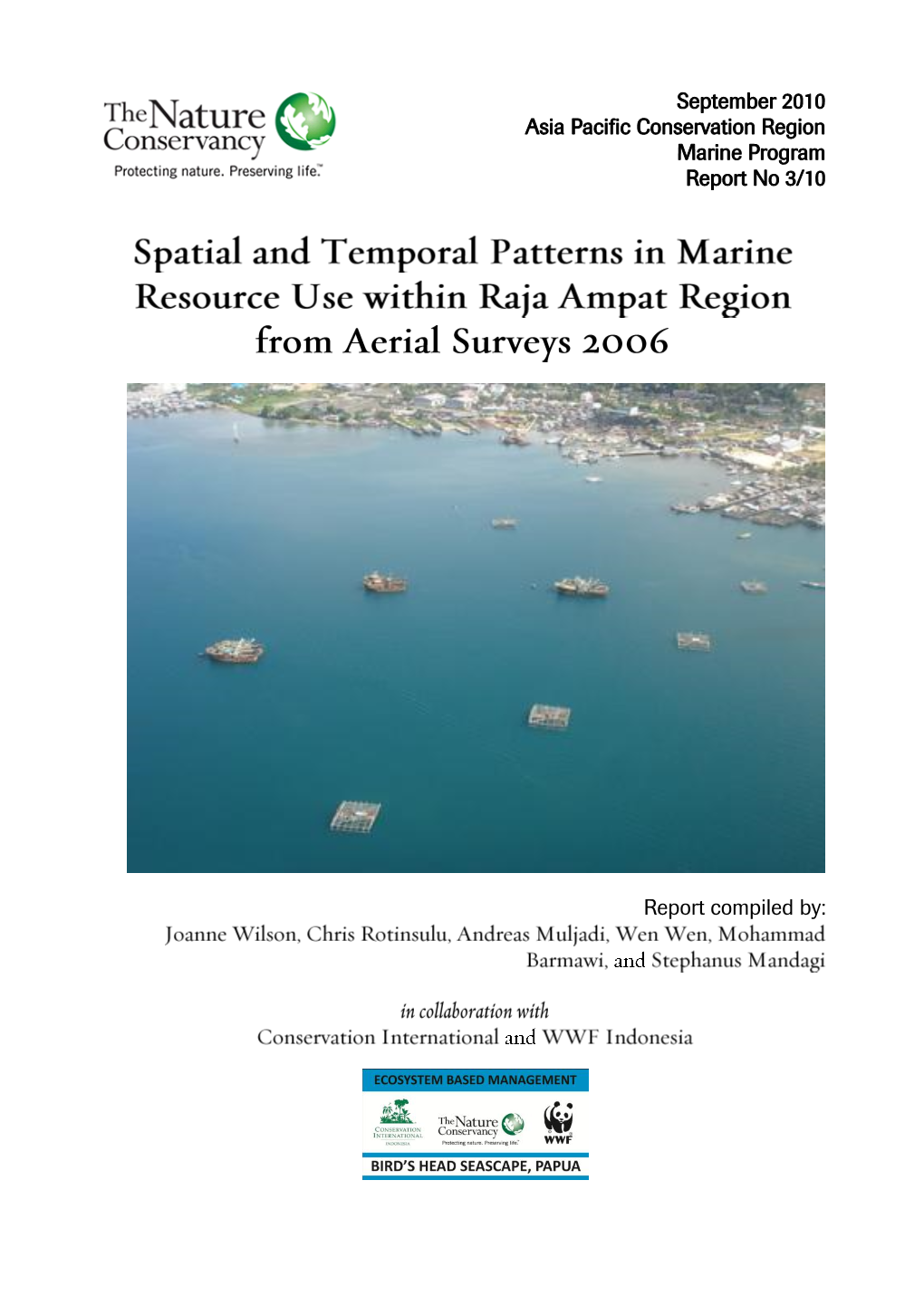 September 2010 Asia Pacific Conservation Region Marine Program Report No 3/10