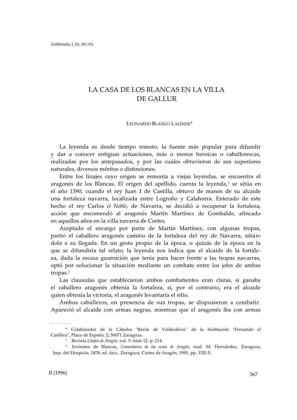 15. La Casa De Los Blancas En La Villa De Gallur, Por Leonardo Blanco