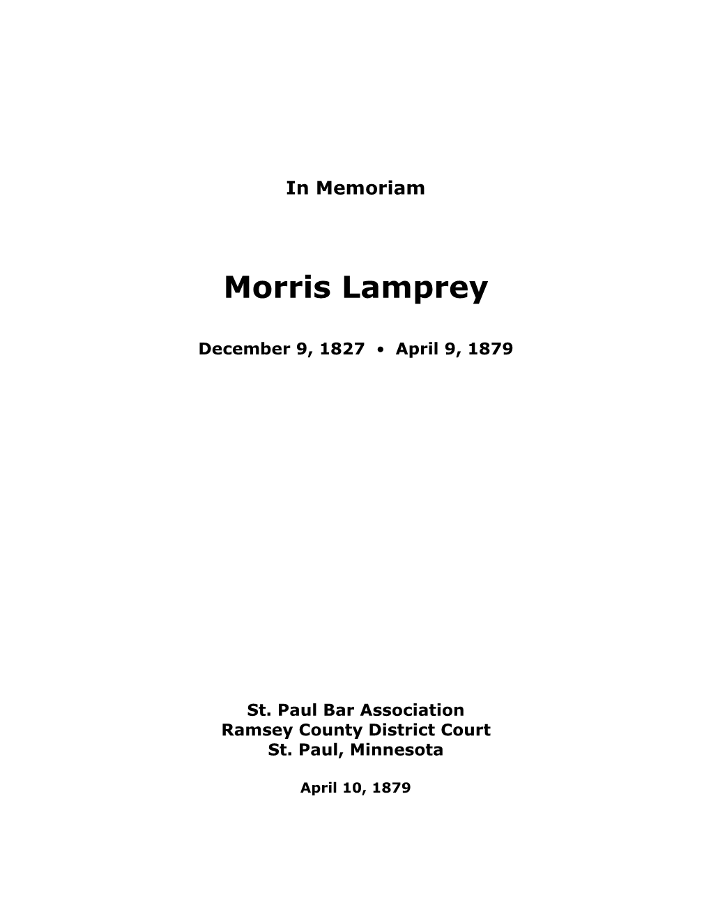 Morris Lamprey