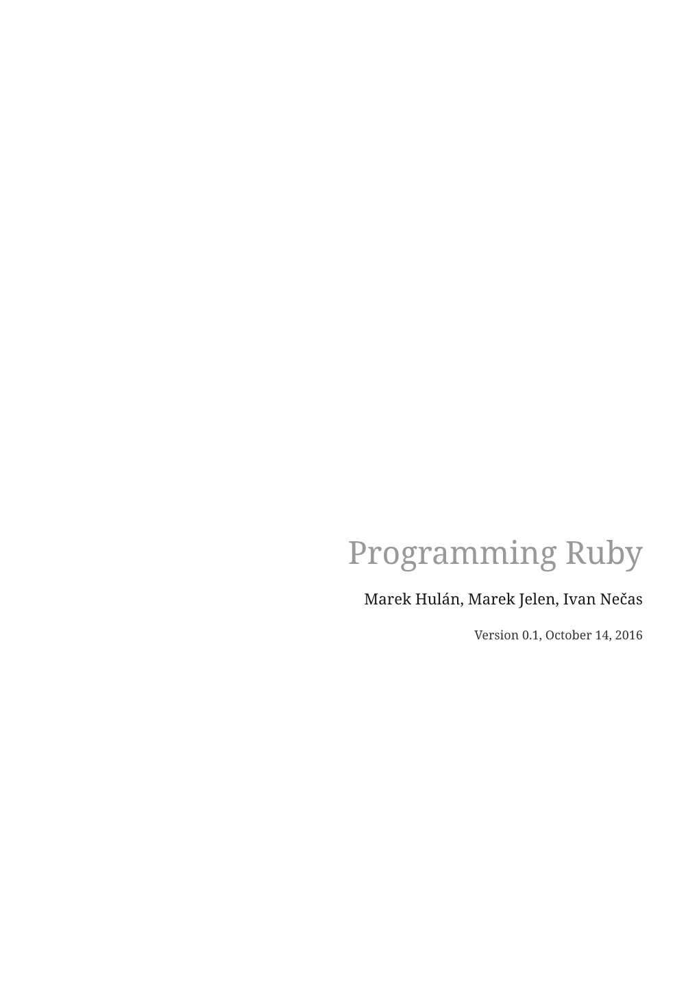 Programming Ruby