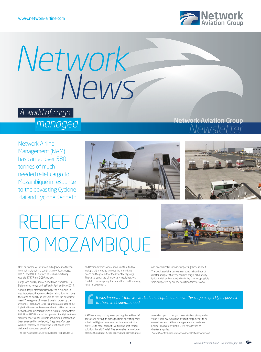 Relief Cargo to Mozambique in Response to the Devasting Cyclone Idai and Cyclone Kenneth