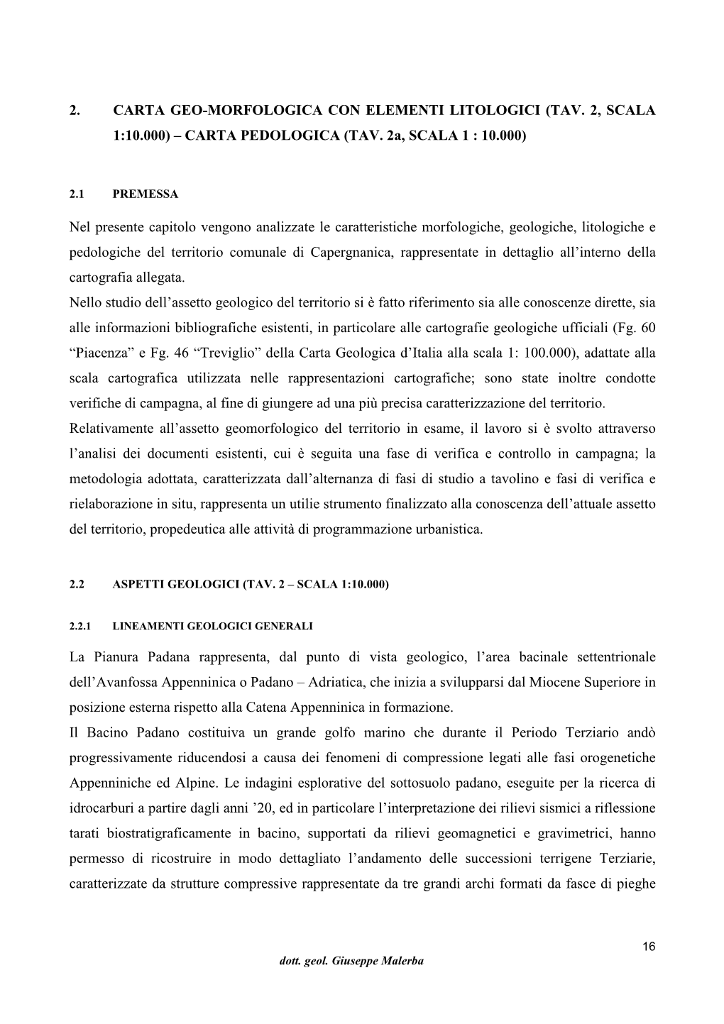2. Carta Geo-Morfologica Con Elementi Litologici (Tav