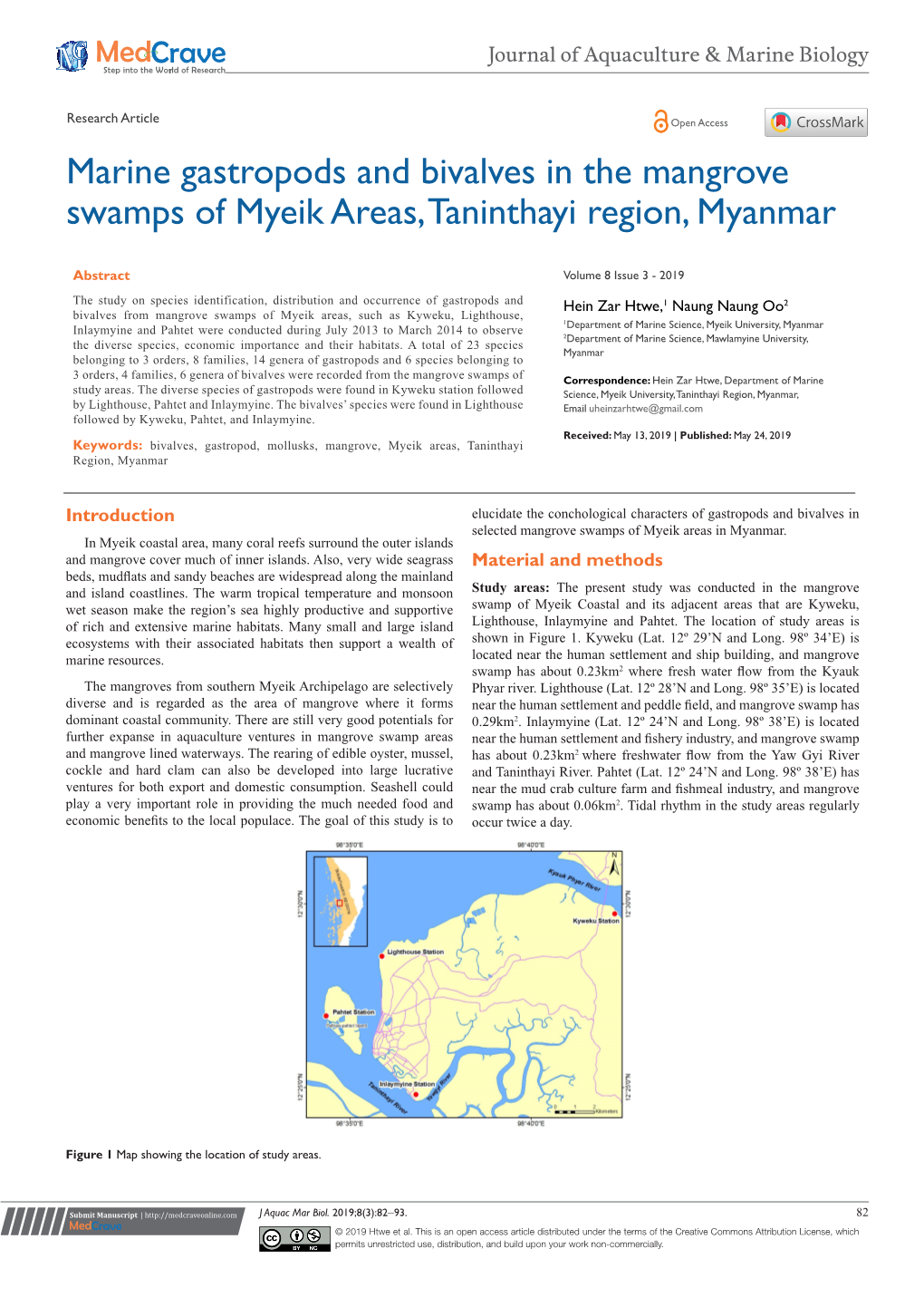 Marine Gastropods and Bivalves in the Mangrove Swamps of Myeik Areas, Taninthayi Region, Myanmar