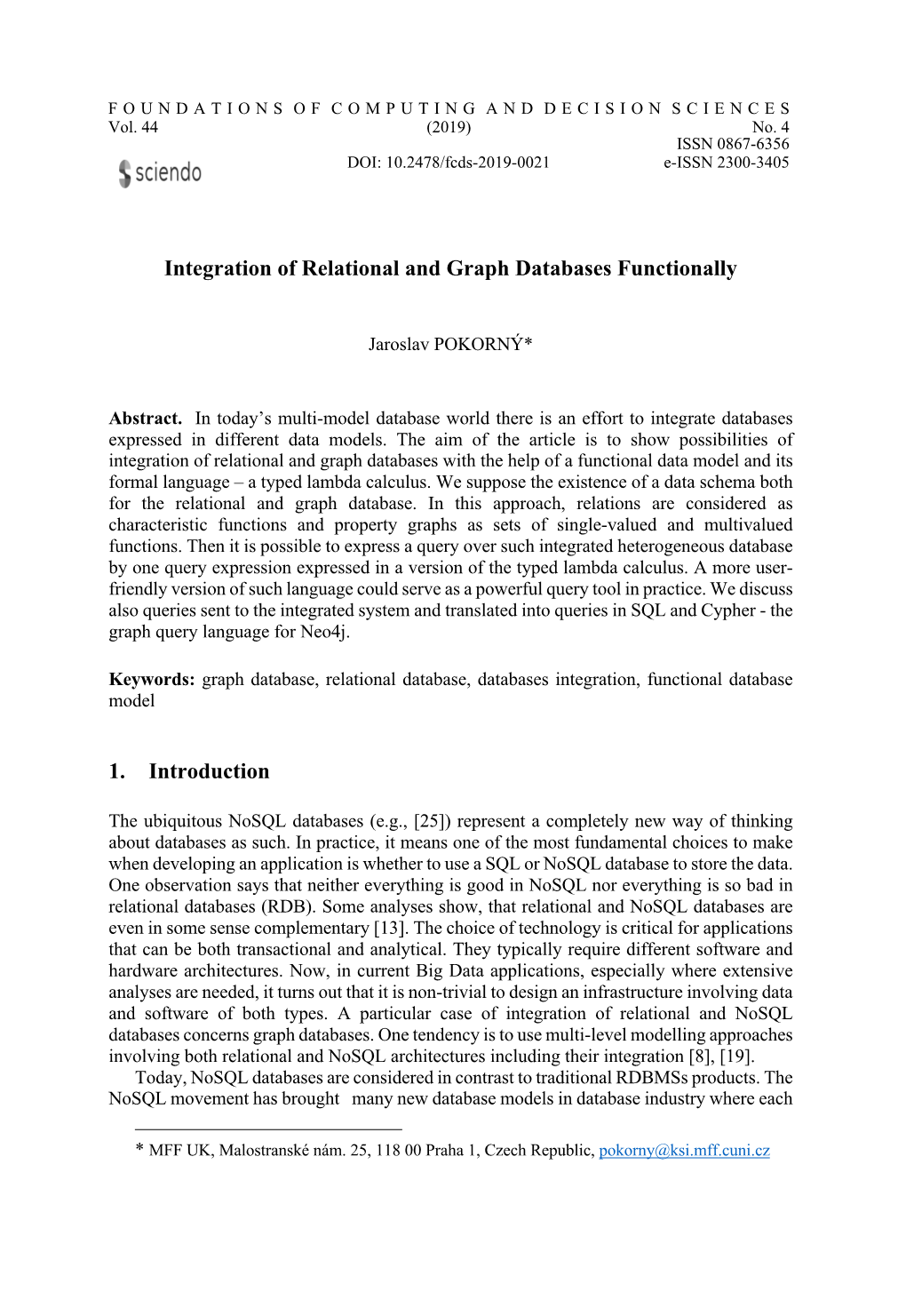 Integration of Relational and Graph Databases Functionally