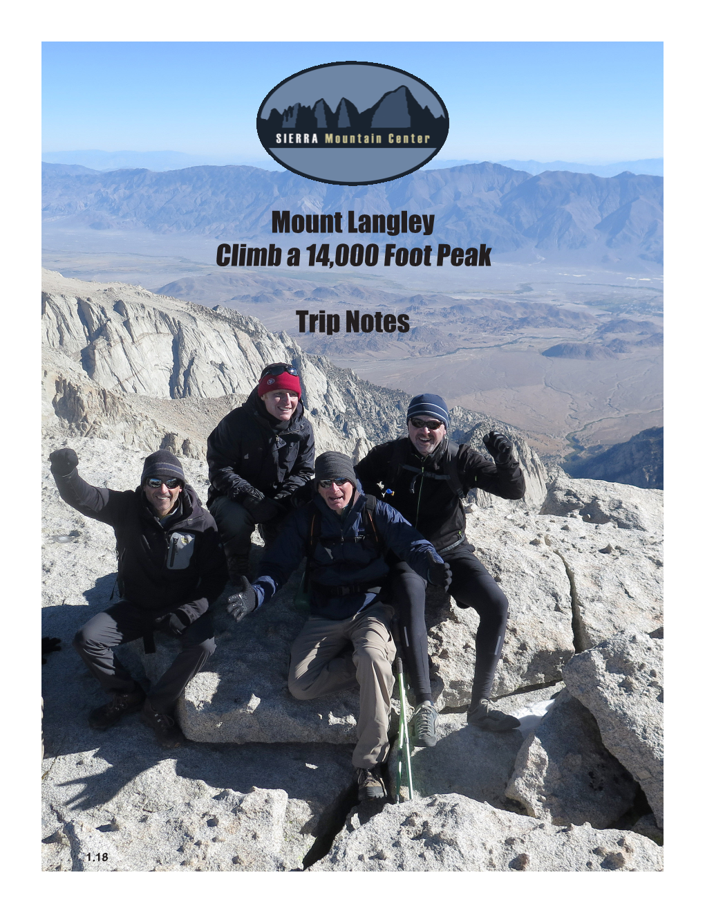 Mount Langley Climb a 14,000 Foot Peak Trip Notes