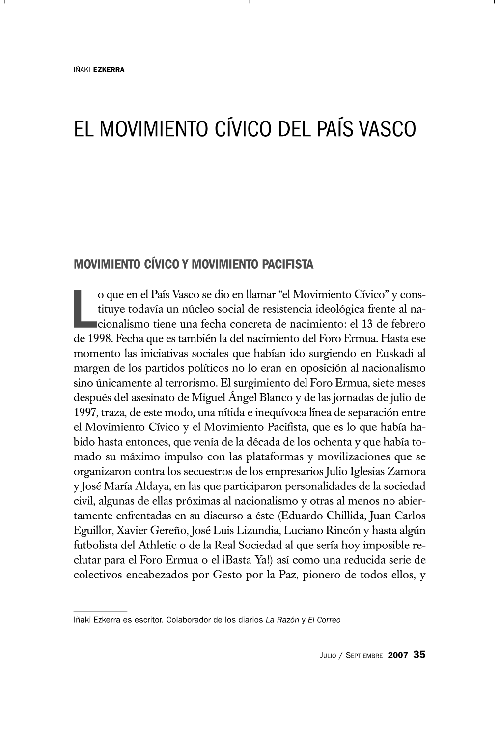 El Movimiento Cívico Del País Vasco