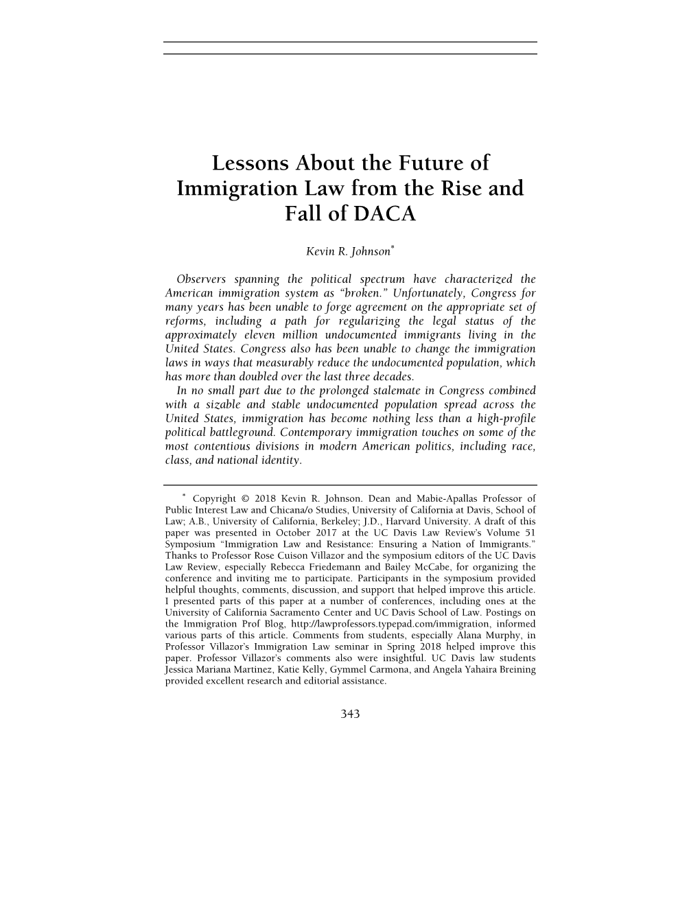 Lessons About the Future of Immigration Law from the Rise and Fall of DACA