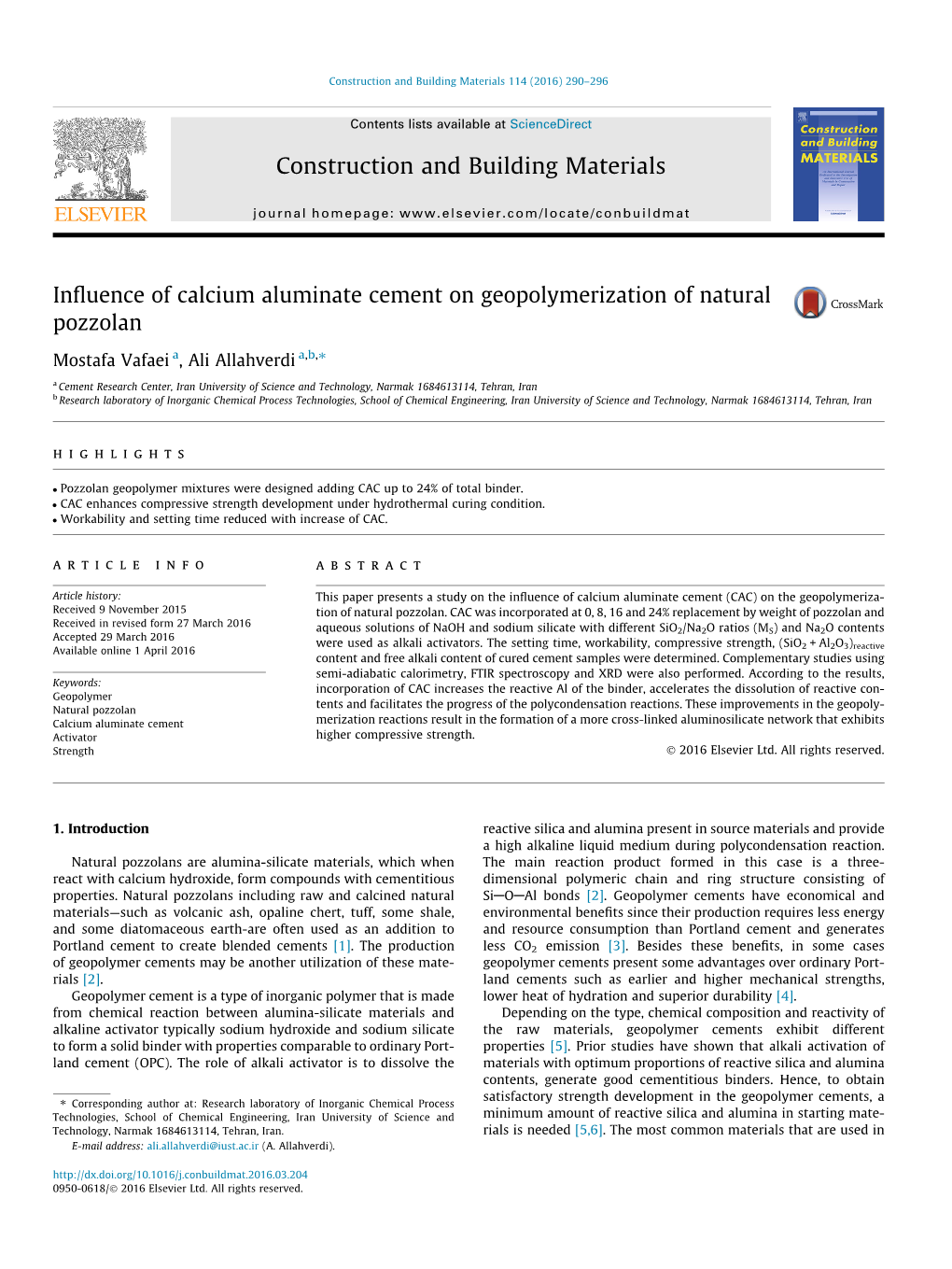 Influence of Calcium Aluminate Cement on Geopolymerization of Natural