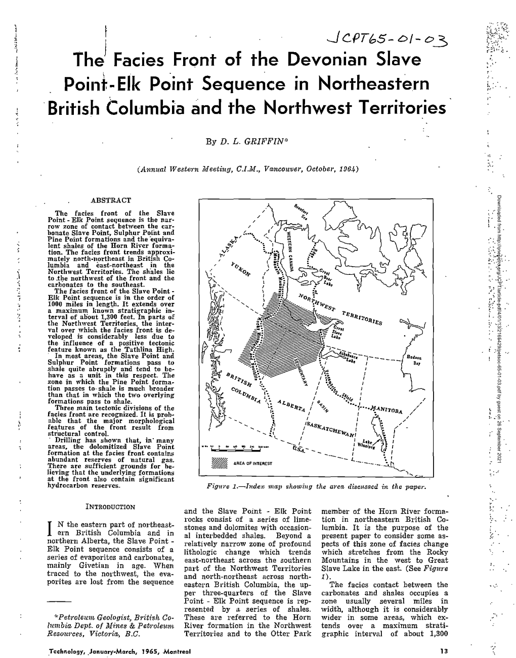 The Facies Front of the Devonian Slave Point-Elk Point Sequence in Northeastern British Columbia and the Northwest Territories