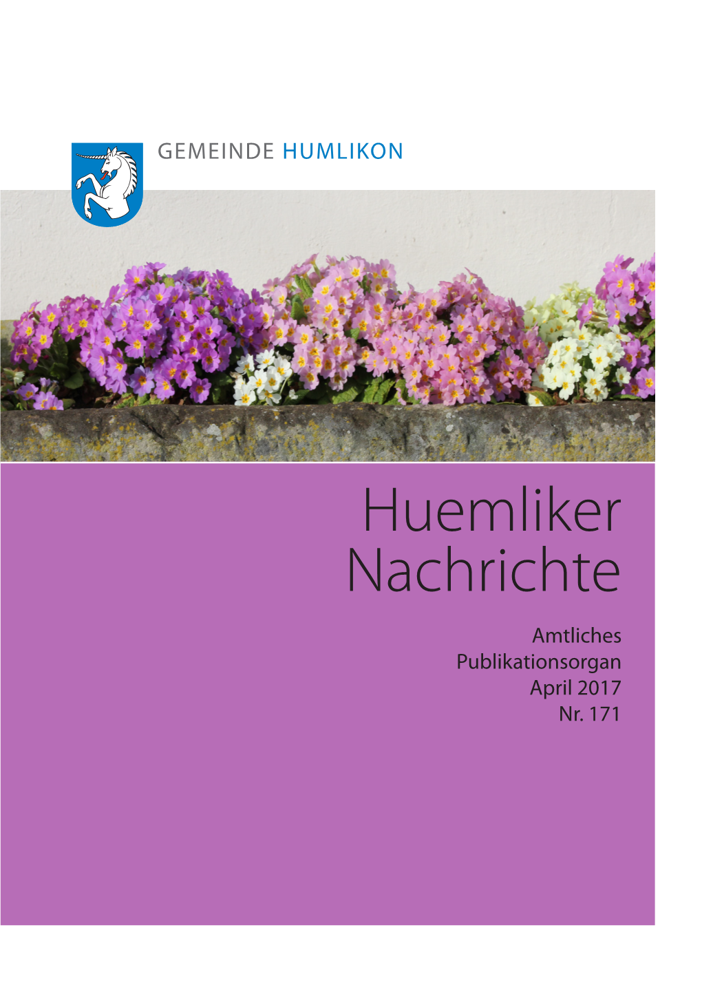 Huemliker Nachrichte Amtliches Publikationsorgan April 2017 Nr