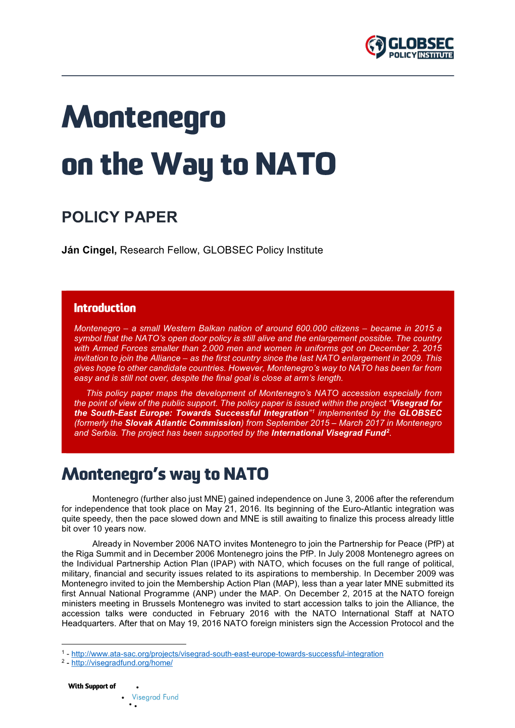 Montenegro on the Way to NATO