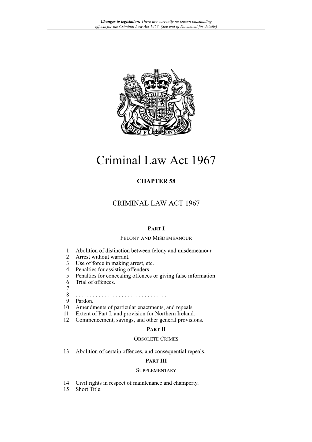 Criminal Law Act 1967