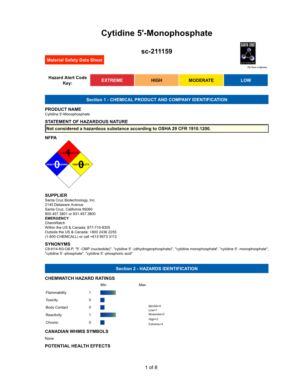 Cytidine 5'-Monophosphate