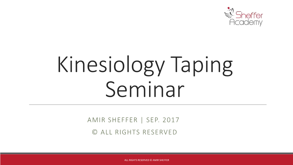 Kinesiology Taping Seminar