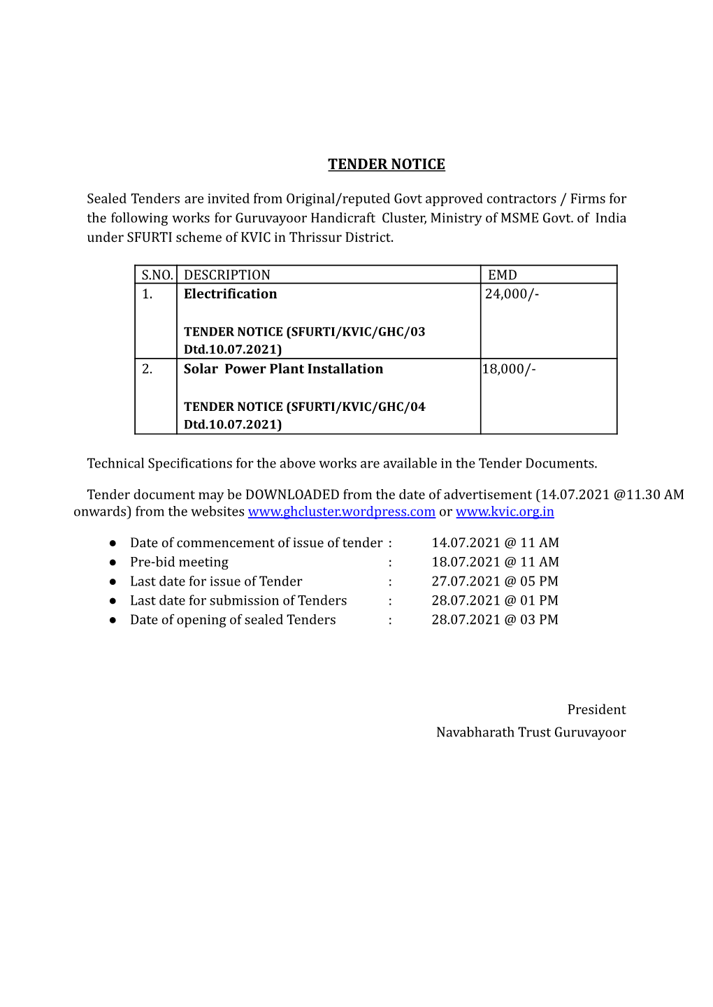 Tender Document 10072102 Solar