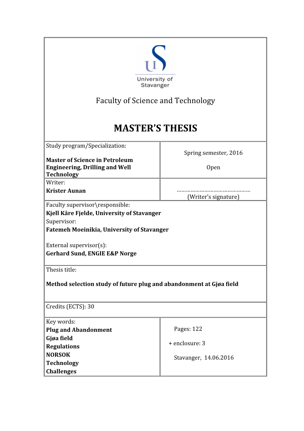 Master's Thesis