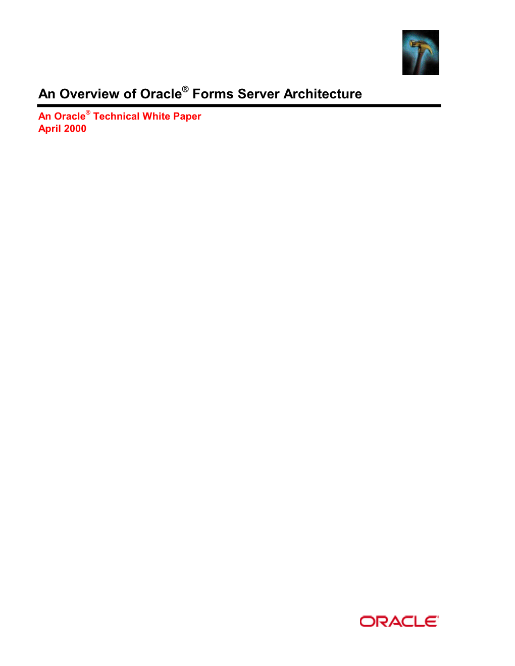 An Overview of Oracle Forms Server Architecture