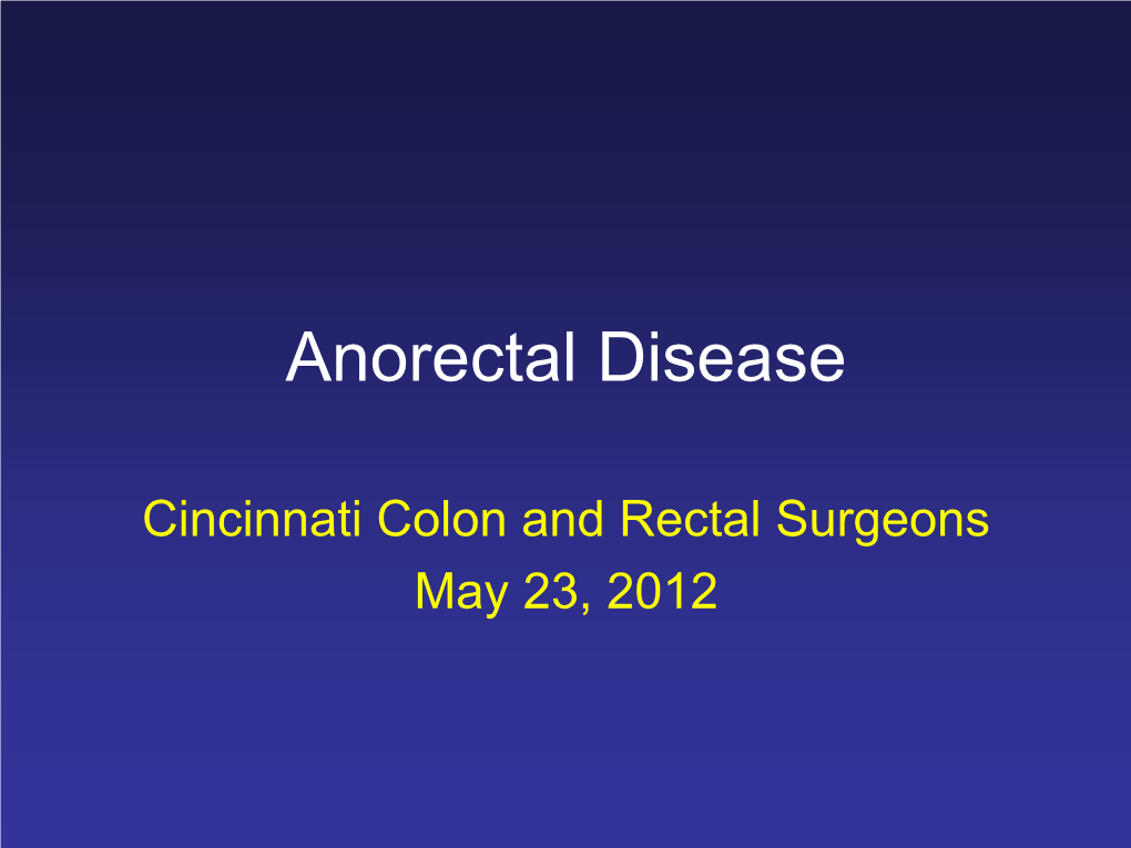 Anorectal Disease