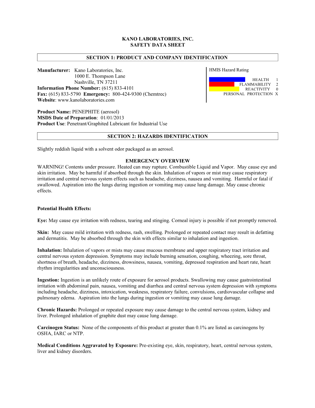 Section 1: Product and Company Identification