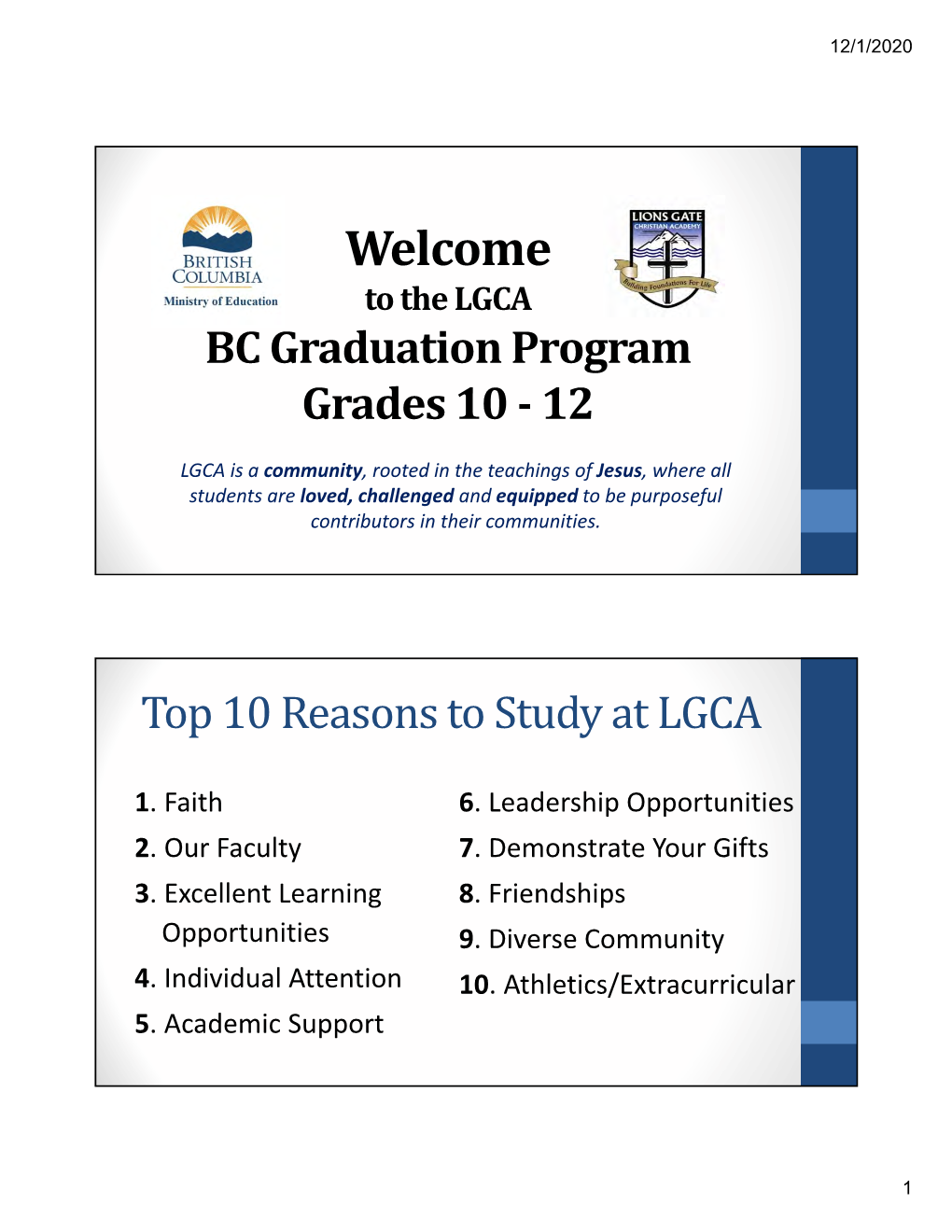 LGCA BC Grad Program