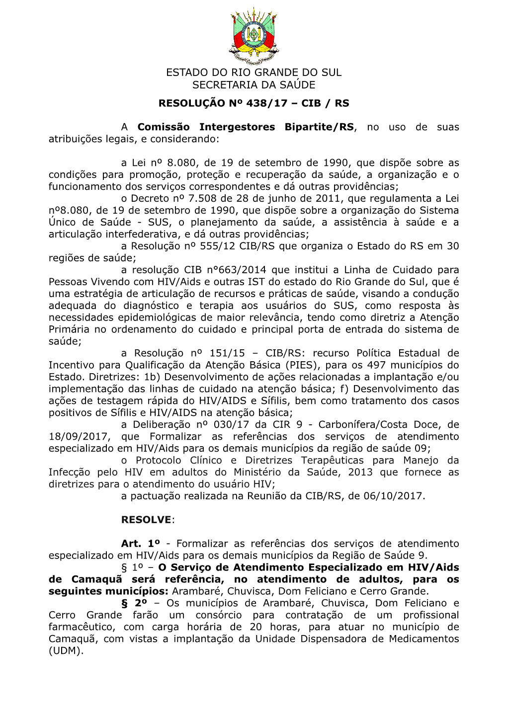 Estado Do Rio Grande Do Sul Secretaria Da Saúde