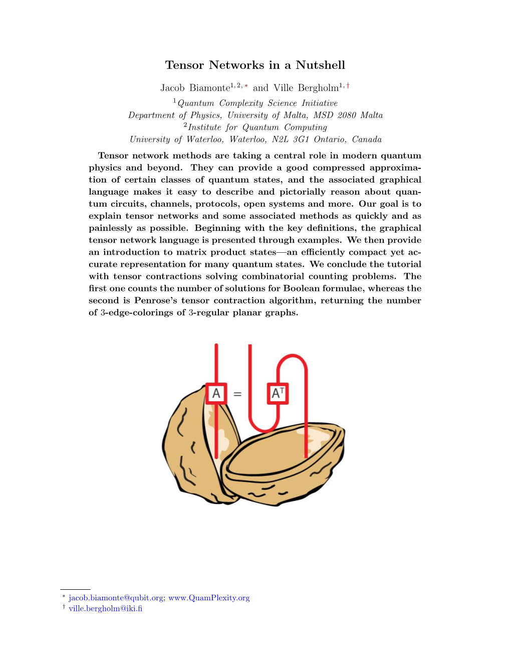 Tensor Networks in a Nutshell