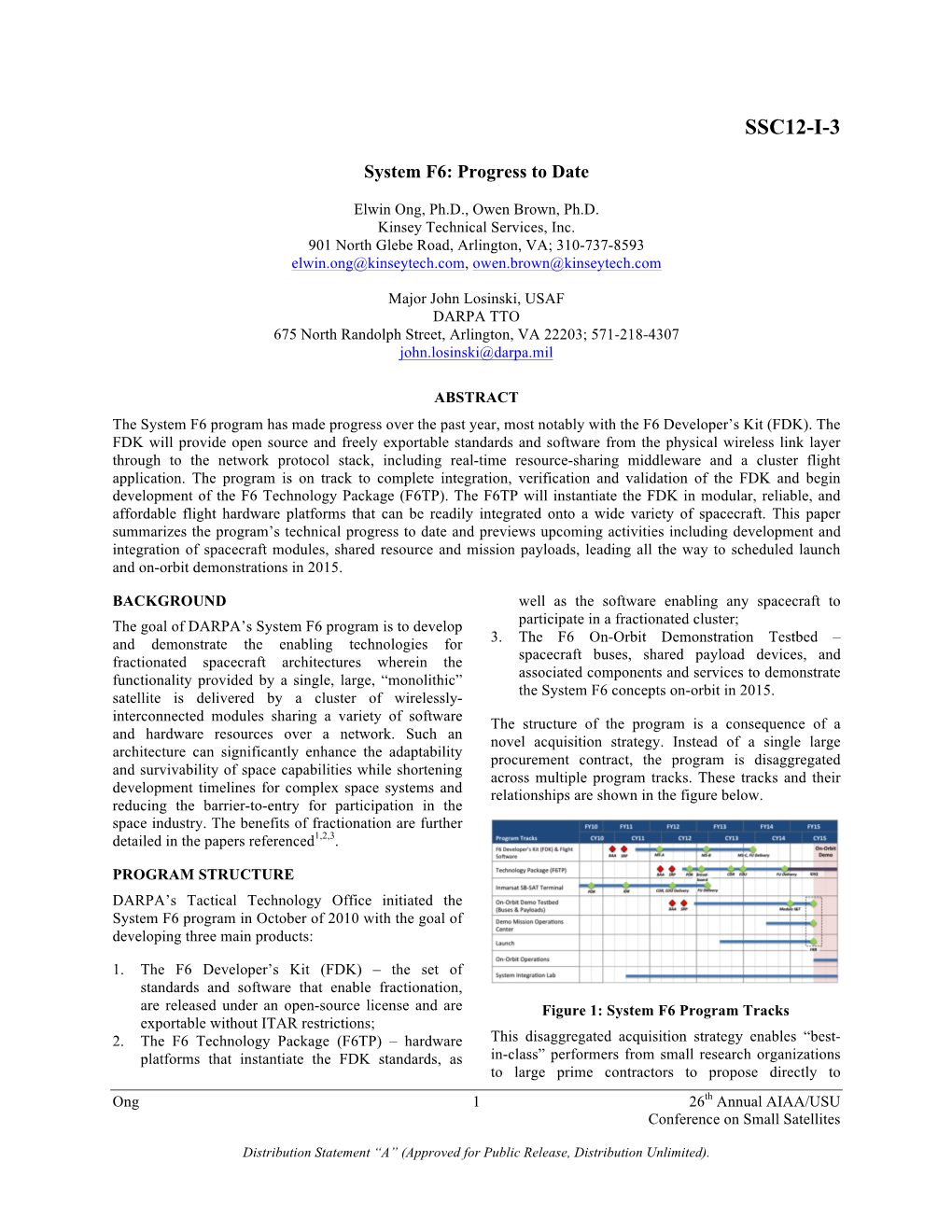 System F6: Progress to Date