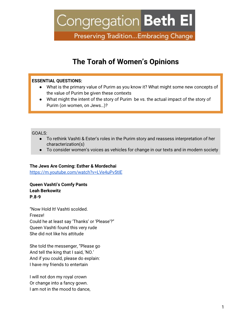 The Torah of Women's Opinions