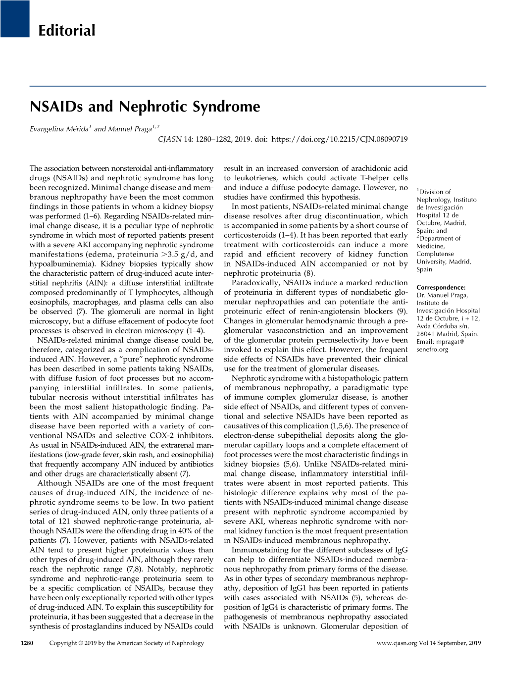 Editorial Nsaids and Nephrotic Syndrome