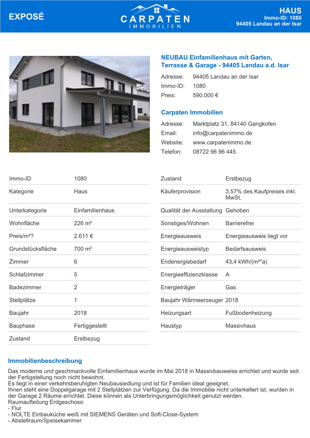 Haus Einfamilienhaus 94405 Landau an Der Isar