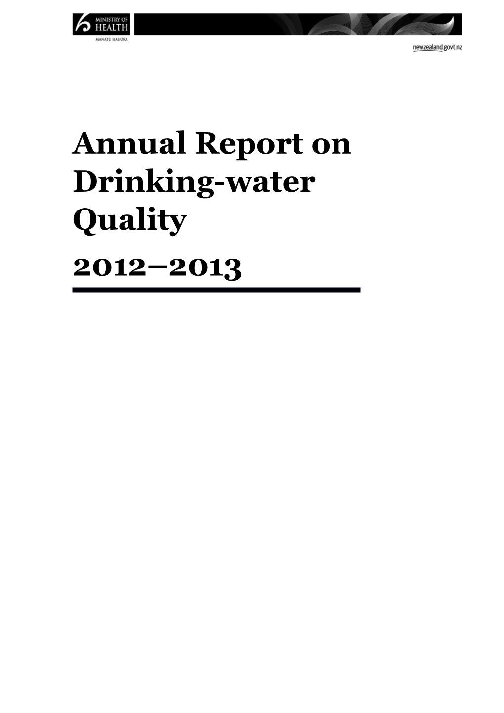 Annual Report on Drinking-Water Quality 2012 2013