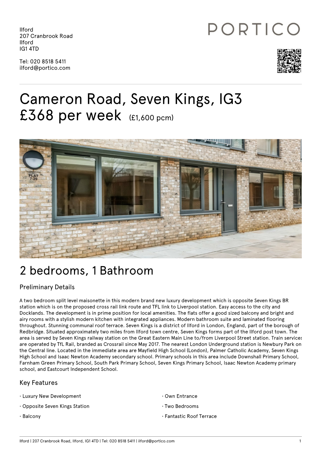 Cameron Road, Seven Kings, IG3 £368 Per Week