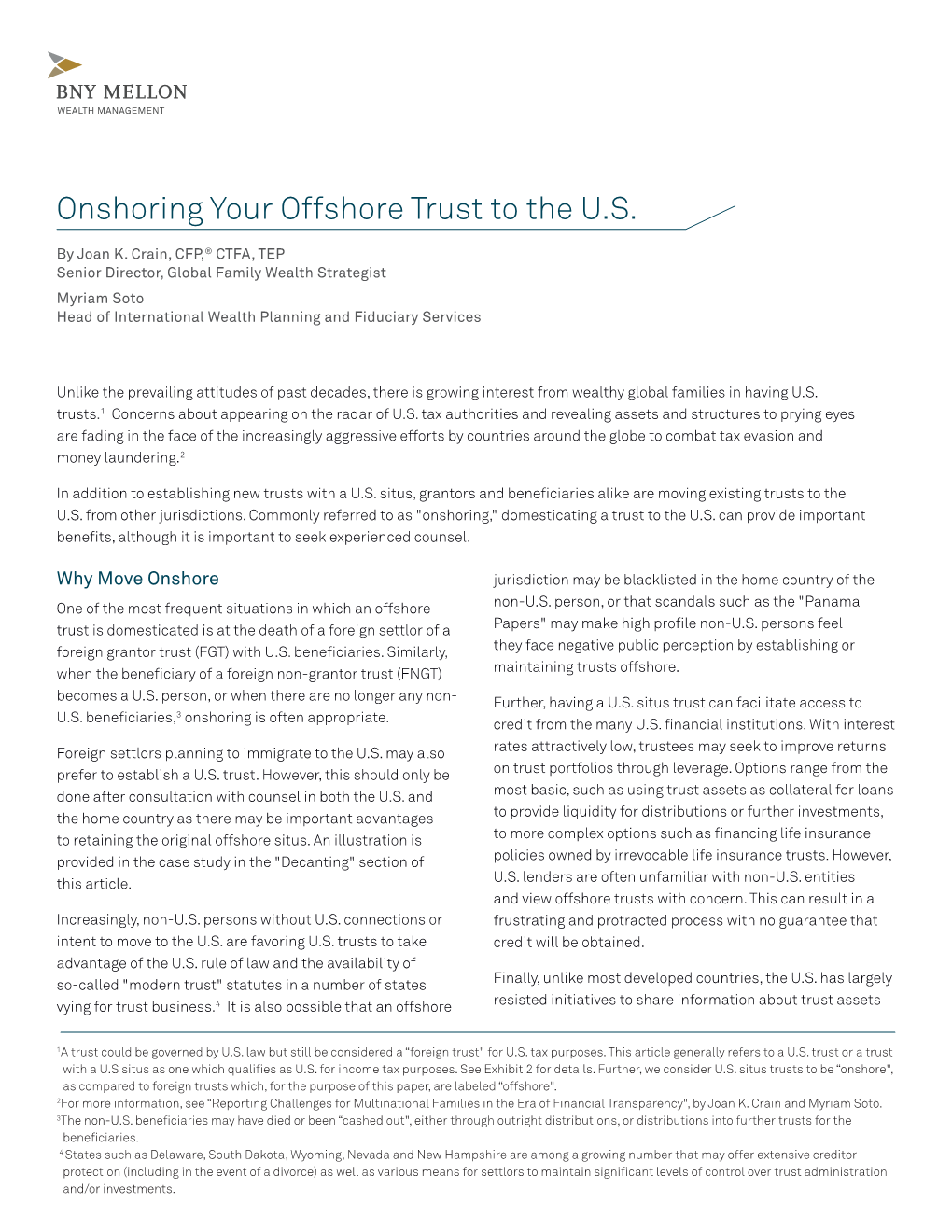 Onshoring Your Offshore Trust to the U.S