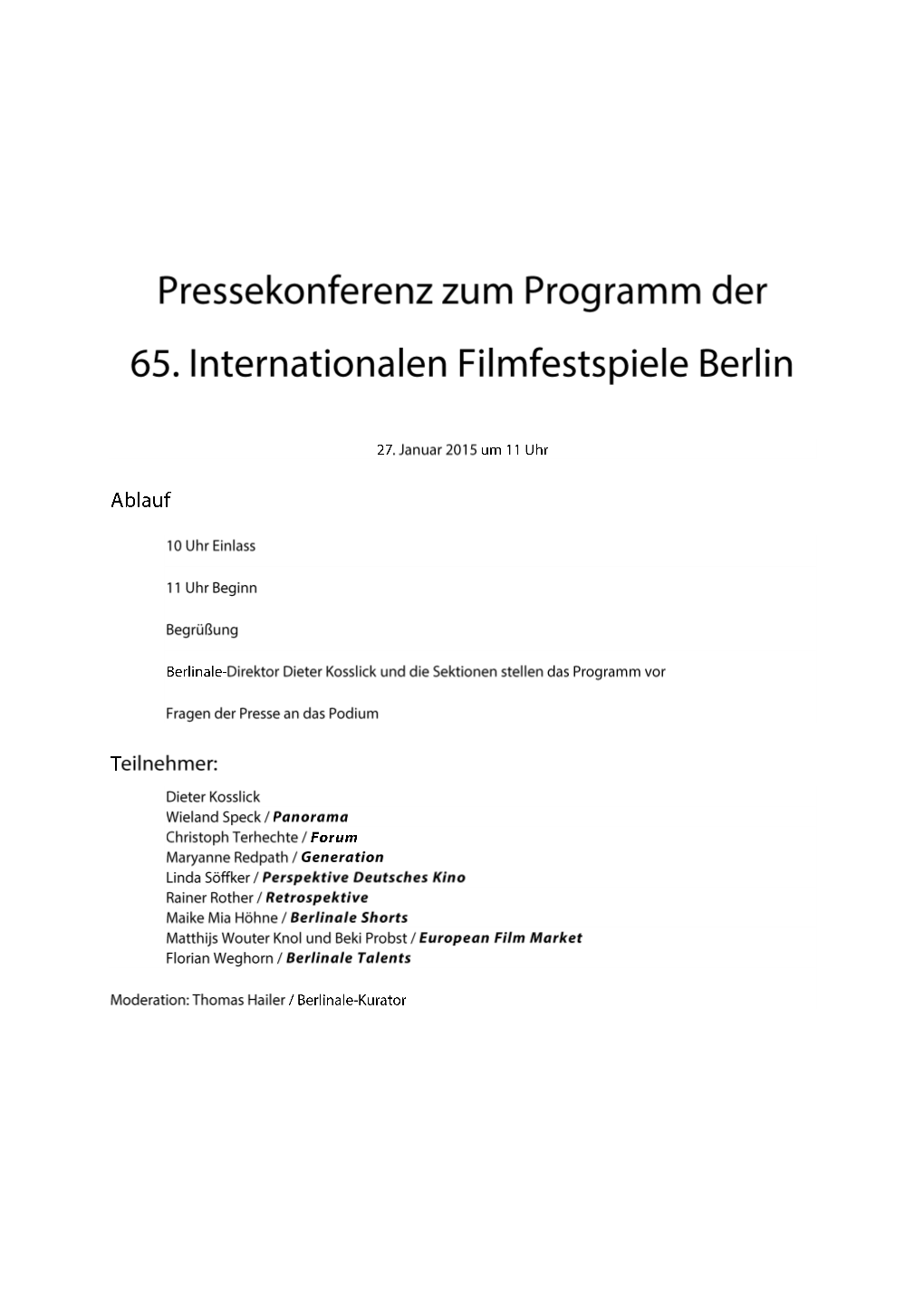 Pressedossier Berlinale 2015