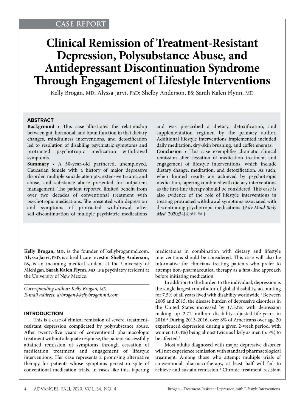 Clinical Remission of Treatment-Resistant Depression