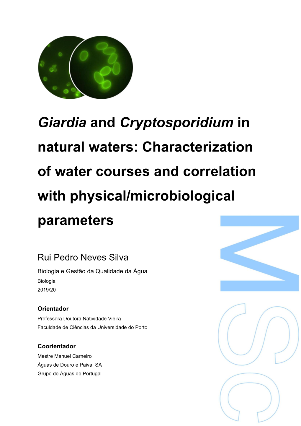 And Cryptosporidium in Natural Waters: Characterization of Water Courses and Correlation with Physical/Microbiological Parameters