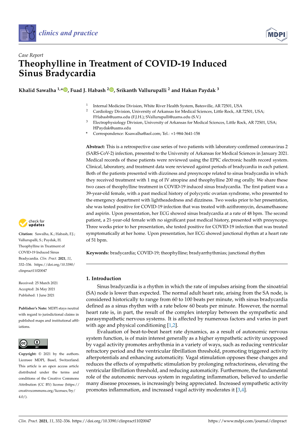 Theophylline in Treatment of COVID-19 Induced Sinus Bradycardia