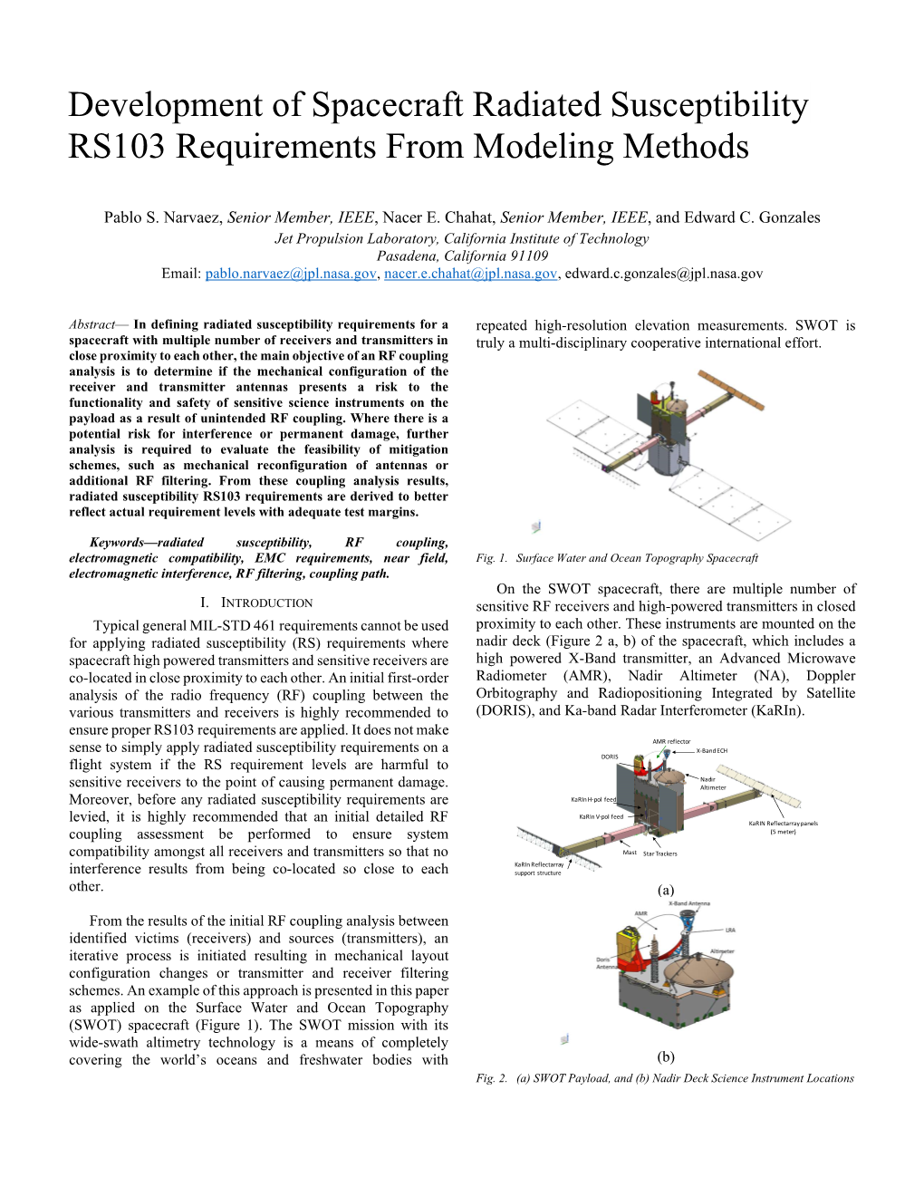 Development of Spacecraft Radiated Susceptibility RS103 Requirements from Modeling Methods