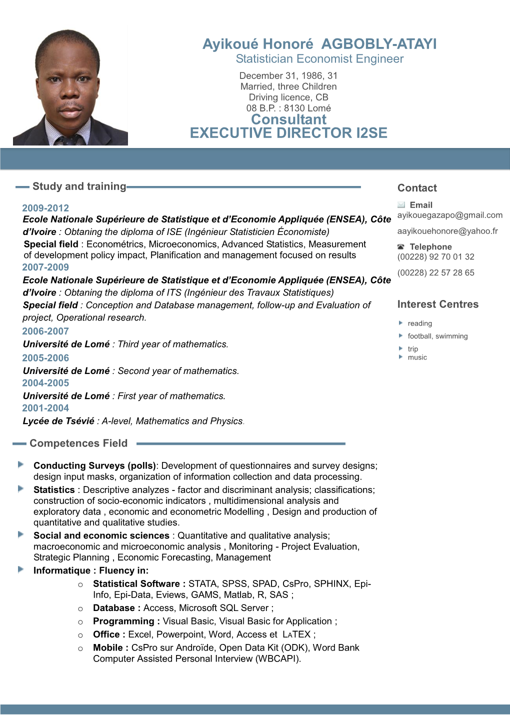 Ayikoué Honoré AGBOBLY-ATAYI Consultant EXECUTIVE