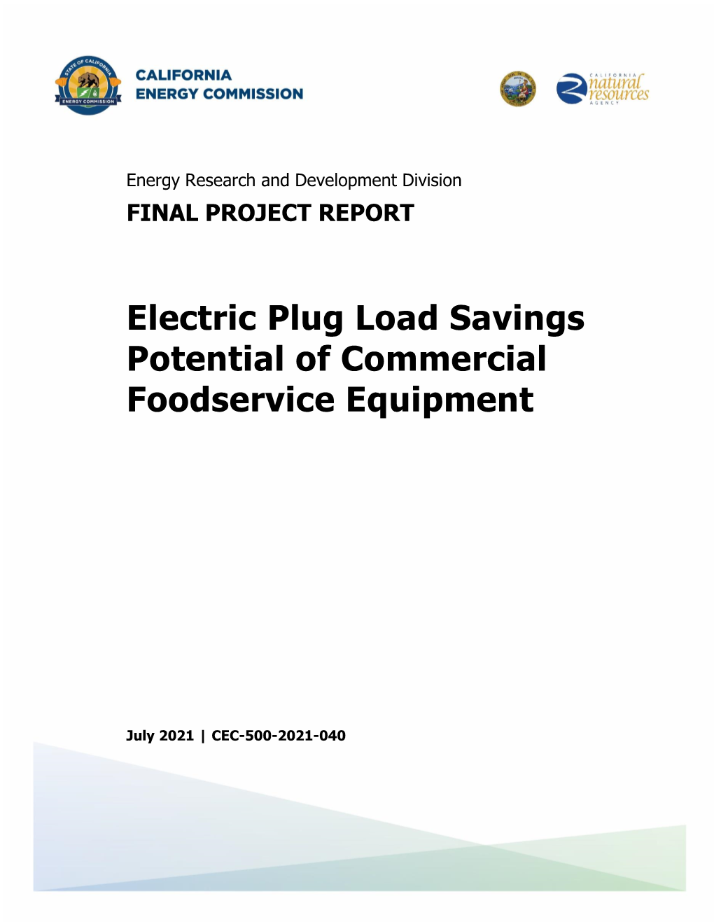 Electric Plug Load Savings Potential of Commercial Foodservice Equipment