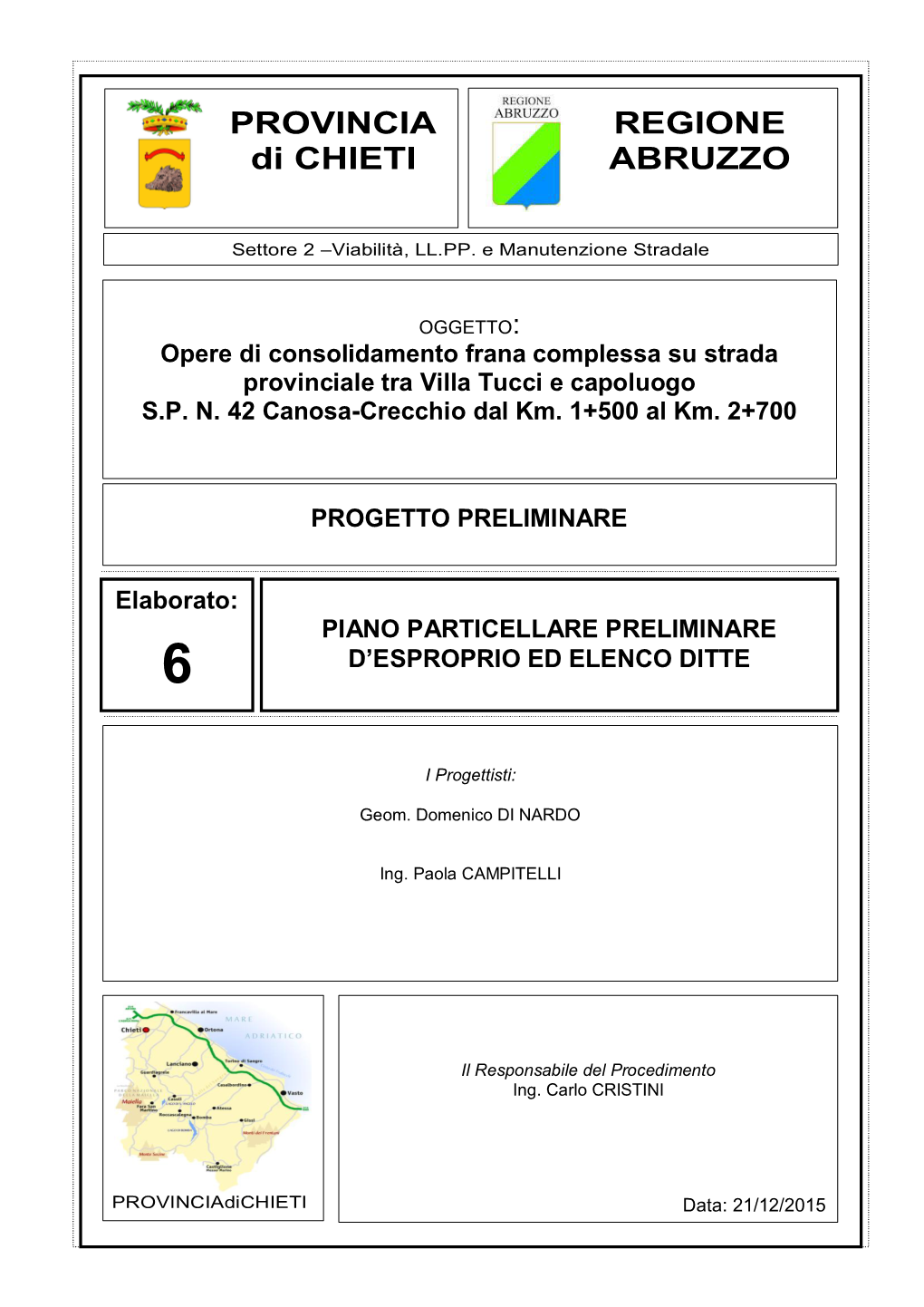 PROVINCIA Di CHIETI REGIONE ABRUZZO