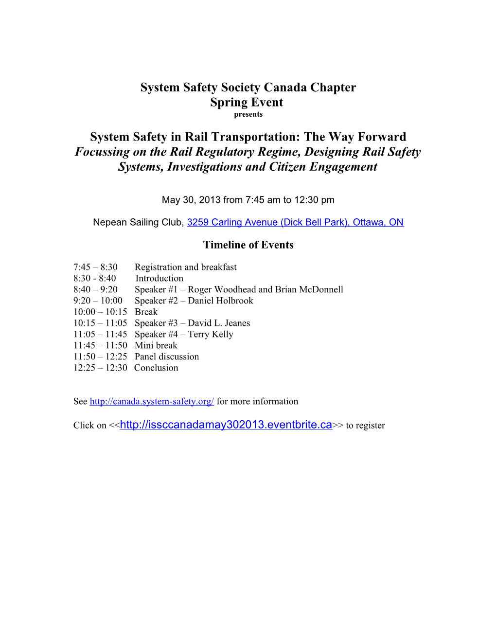 System Safety Society Canada Chapter