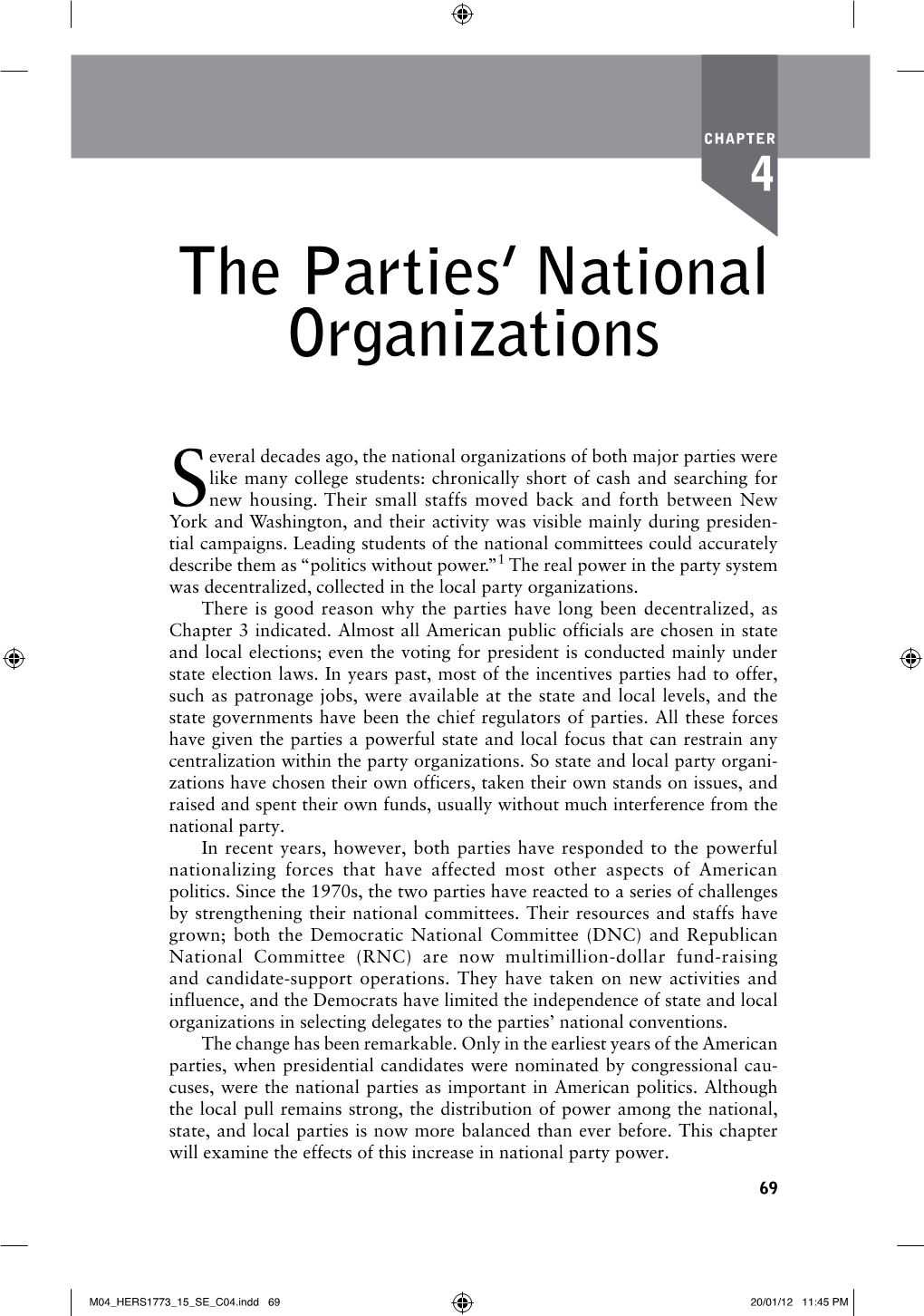 The Parties' National Organizations