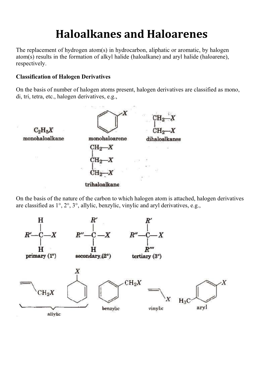 Haloalkanes and Haloarenes